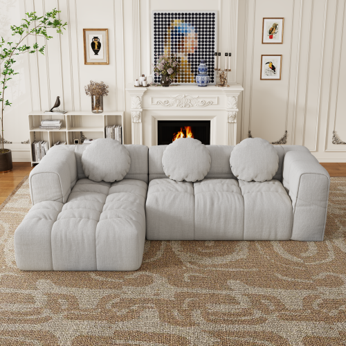 Fully Compressed Modular 103" L-Shaped Sofa Set